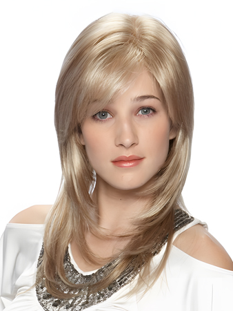 Beautiful Layered Light Blonde Lace Front Synthetic Wig