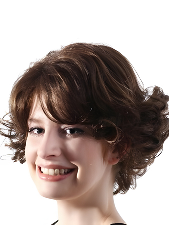 Good Looking Medium Straight Brown Synthetic Wig