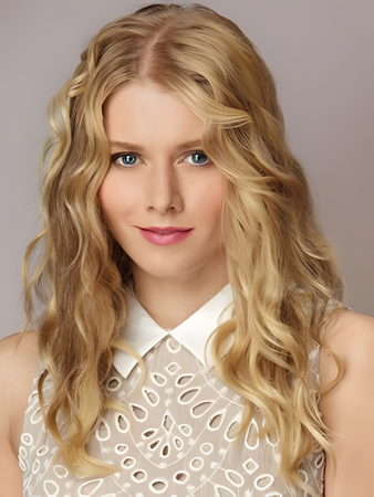 Natural Synthetic Lace Front Wavy Wig