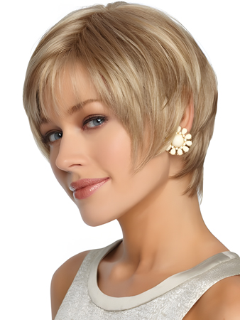 Fashion Sleek Straight Short Shag Synthetic Wig