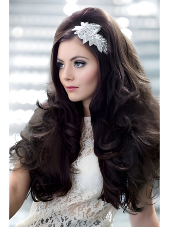 Flattering Long Wavy Synthetic 3/4 Wig