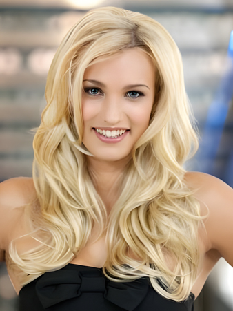 Synthetic Long Wavy 3/4 Wig