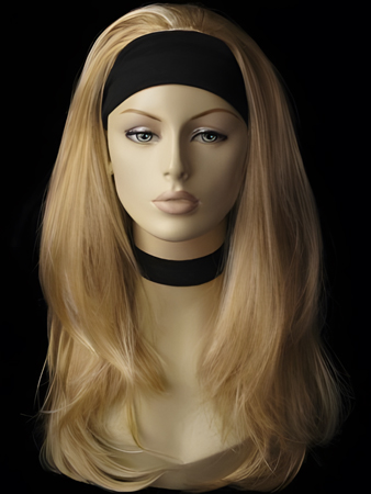 Long Straight Synthetic 3/4 Wig