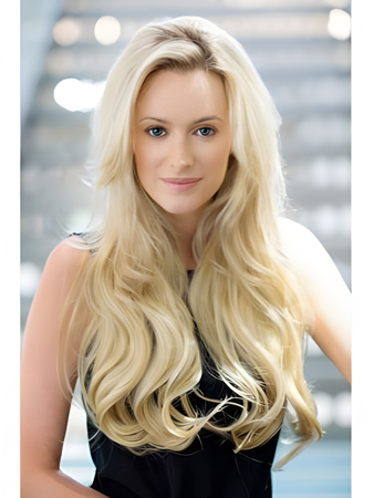 Long Wavy Synthetic 3/4 Wig