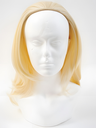 Softly Crimped Synthetic Band 3/4 Wig