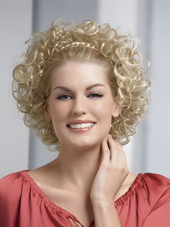 Curly Synthetic 3/4 Wig with Braided Headband