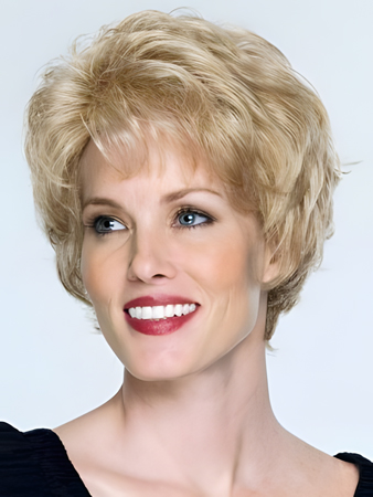 Remy Human Hair Chic Short Waves Capless Wig