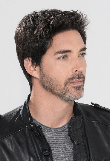 Men’s Short Black Wig – Natural Textured Style with Side Part for Business & Daily Wear