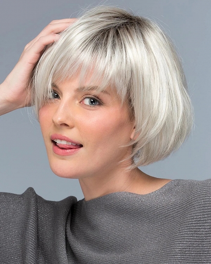 Platinum Blonde Short Bob Wig with Bangs – Heat Resistant Synthetic Hair for Women