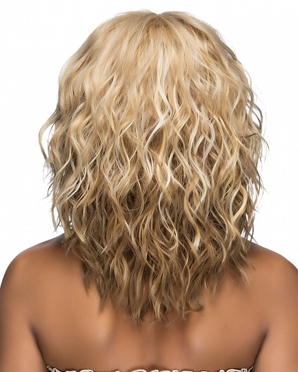 Blonde Wavy Shoulder Length Wig with Bangs for Black Women – Heat Resistant Synthetic Hair