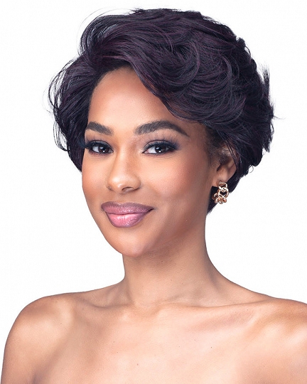 Elegant Finger Wave Pixie Wig for Black Women – Short Wavy Vintage Style Synthetic Hair