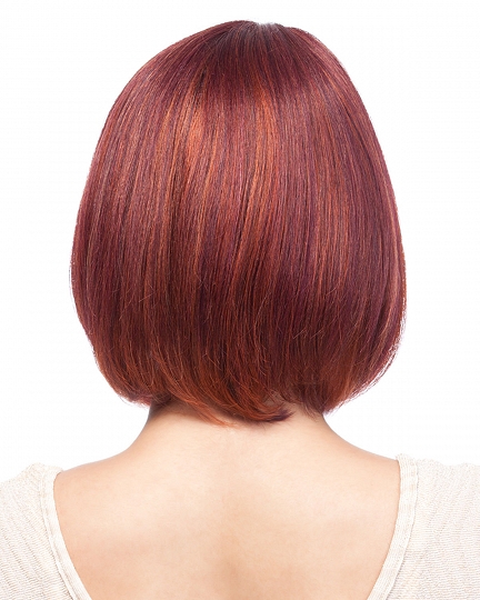 Short Copper Red Bob Wig with Bangs – Straight Synthetic Capless Wig for Women