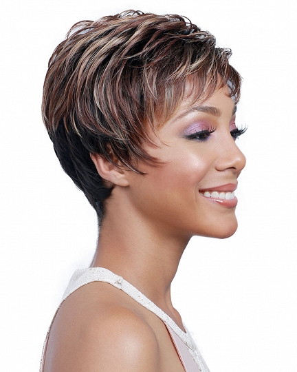Chic Layered Pixie Cut Wig – Short Capless Brown Synthetic Hair for Women