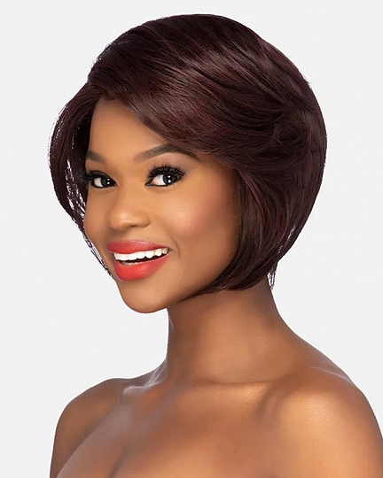 Short Sleek Straight Side Part Synthetic Bob Wig for African American Women