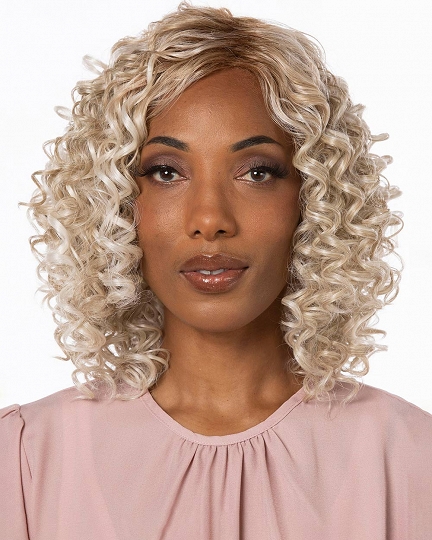 Blonde Curly Bob Wig – Short Shoulder-Length Synthetic Wig with Natural-Looking Curls