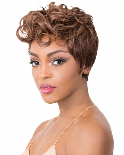 Elegant Short Curly Pixie Wig for Black Women – Heat Resistant Synthetic Hair