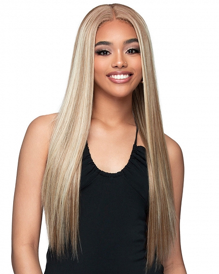 Long Straight Blonde Highlight Synthetic Wig with Middle Part for African American Women – Natural Look & Heat Resistant