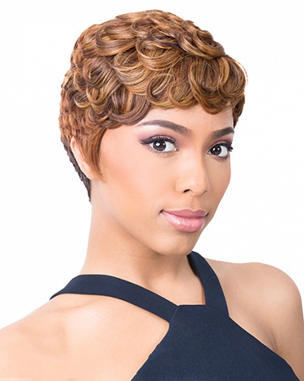 Short Finger Wave Synthetic Wig for Women – Vintage Style Heat Resistant Pixie Cut in Light Brown