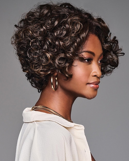 Short Curly Afro Wig for Black Women – Natural Looking Voluminous Bouncy Curls, Heat Resistant Synthetic Hair