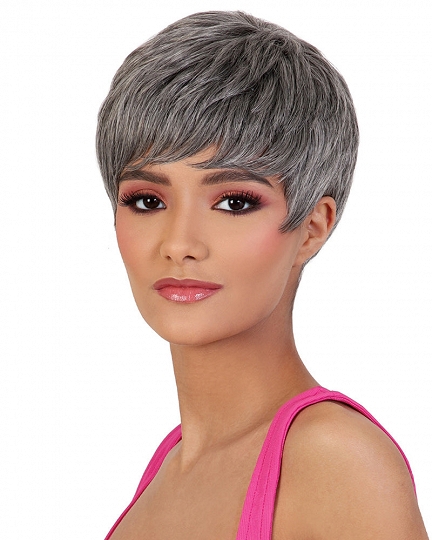 Short Silver Pixie Cut Synthetic Wig for Women – Natural Looking Grey Hair, Heat Resistant Cosplay & Daily Wear Wig