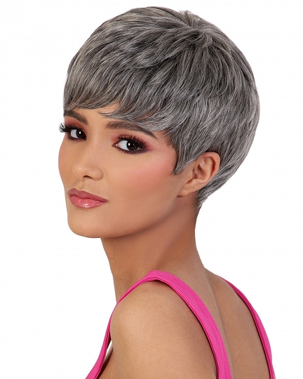 Short Silver Pixie Cut Synthetic Wig for Women – Natural Looking Grey Hair, Heat Resistant Cosplay & Daily Wear Wig