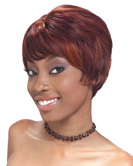 Short Copper Red Synthetic Wig with Full Bangs – Heat Resistant Natural Pixie Style for Women