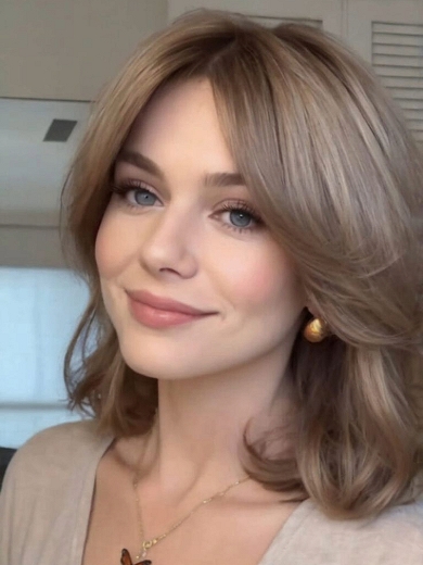 Natural Look Short Layered Lace Front Human Hair Wig for Women – Soft Ash Blonde