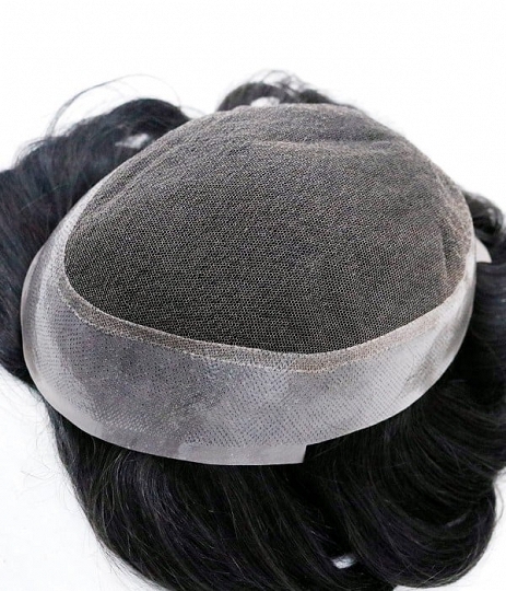 Men's Hair Replacement System | French Lace with Poly in Perimeter | Cuttable and Durable