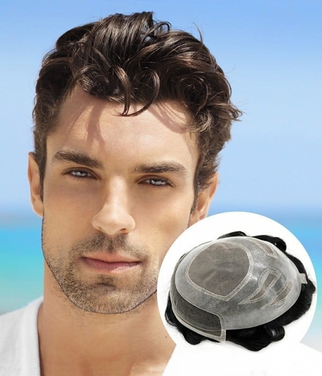 Fine Mono Hair System for Men | Lace front with Mono and Skin Hybrid | Durable