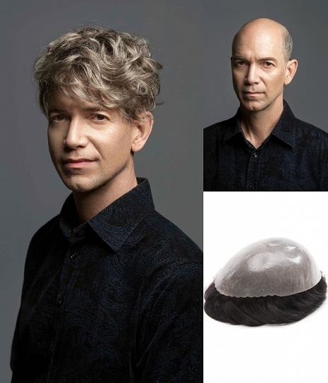 All Poly Skin Hair Replacement System for Men | 0.1mm-0.12mm