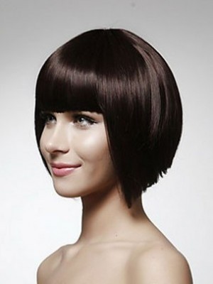 Short Bob Bonny Straight Human Hair Wig With Bangs