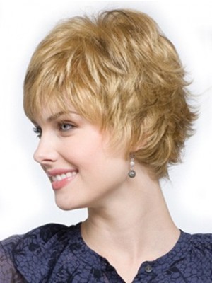 Cheap Short Cropped Pixie Synthetic Wig