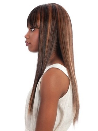 Long Silky Straight Synthetic African American Wig