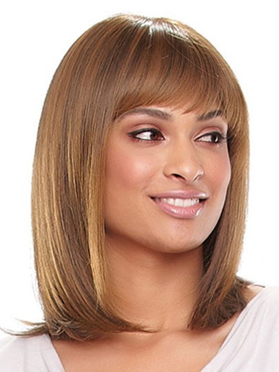 Long Silky Straight Synthetic African American Wig