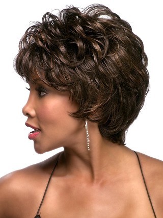 Graceful Short Wavy Synthetic African American Wig