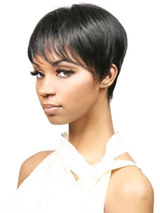 Bori Short Natural Straight Synthetic African American Wig