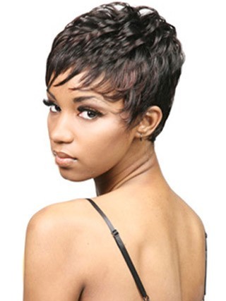 Sophisticated Short Capless Curly African American Wig