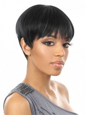 Stylish Sophisticated Boy-Cut Synthetic African American Wig