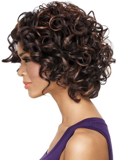 Gorgeous Curly Chin-Length Synthetic African American Wig