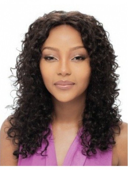 Curly Long Capless Human Hair African American Wig