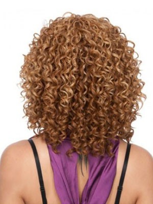 Curly Medium African American Wig Without Bangs