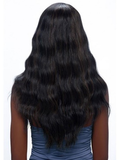 Wavy Long African American Wig Without Bangs