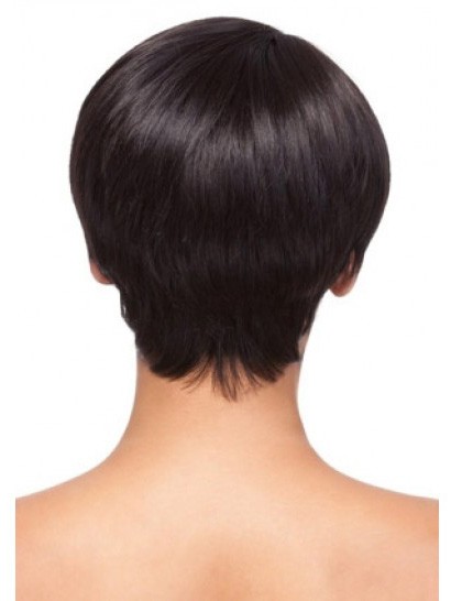 Boycuts Straight Short Human Hair African American Wig