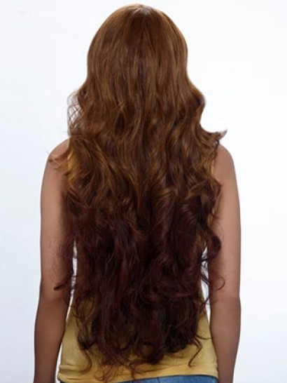 Wavy Long African American Wig Without Bangs