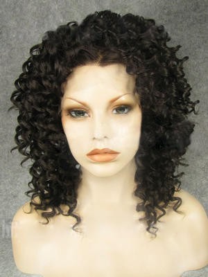 Long Curly Synthetic Lace Front African American Wig 