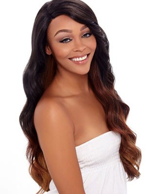 High Quality Long Wavy Human Hair Lace Front African American Wig