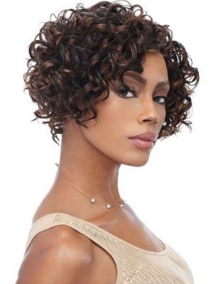 Natural Synthetic Curly Capless Wig