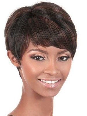 Attractive Short Capless Straight Human Hair Wig