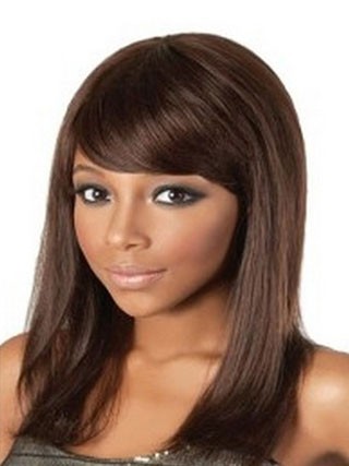 Mid-Length Straight Remy Human Hair African American Wig