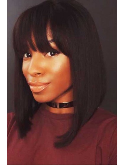 Modern Capless Remy Human Hair Straight Wig